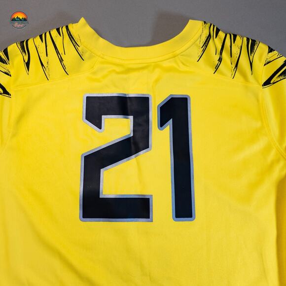 Nike Oregon Ducks Football Jersey Yellow Short Sleeve Pullover Boys Size 2XL - Picture 3 of 10